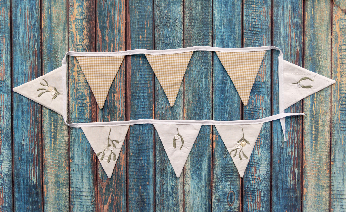 Repurposed Vintage Mistletoe Bunting