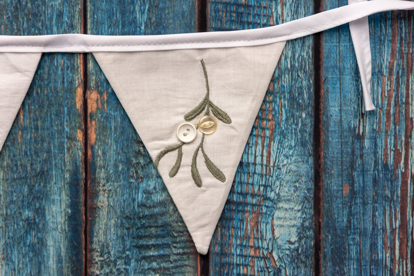 Repurposed Vintage Mistletoe Bunting