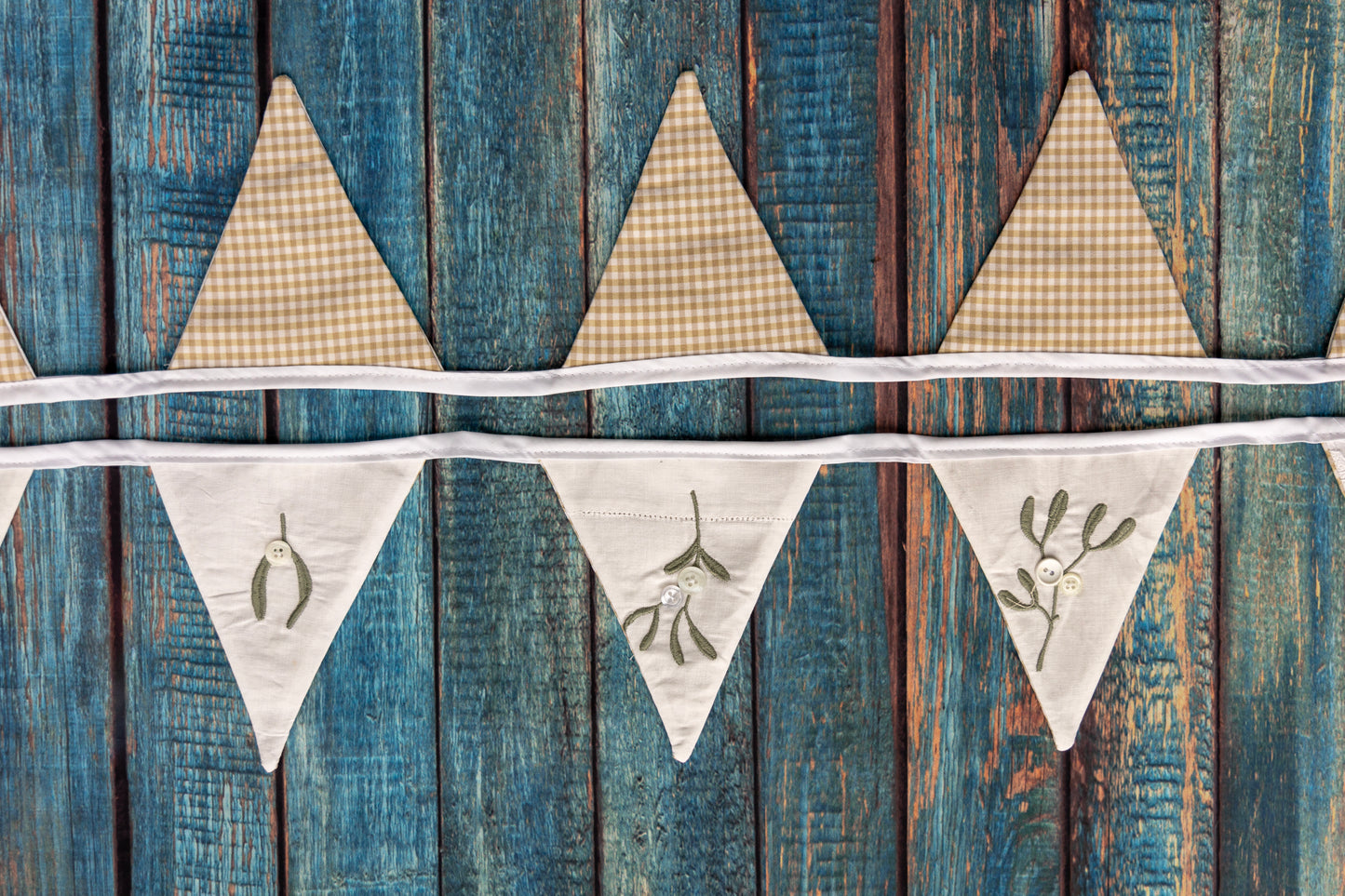 Repurposed Vintage Mistletoe Bunting